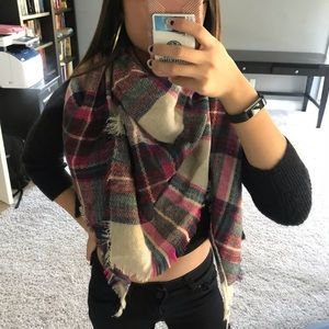 Boutique plaid blanket tartan scarf